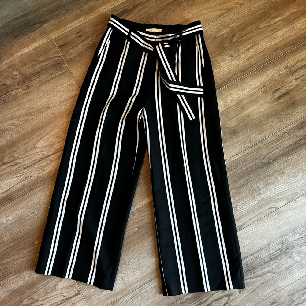 Maje Black and White Wide Leg Pants